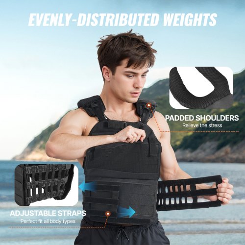Weighted Vest 40lb Weight Vest Adjustable Body Weight Jacket for Men