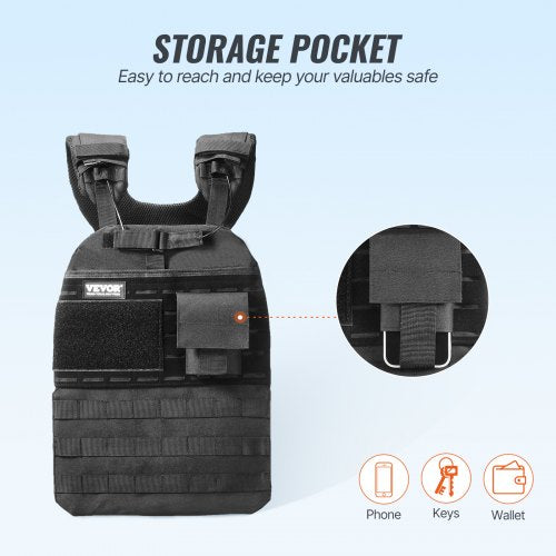 Weighted Vest 40lb Weight Vest Adjustable Body Weight Jacket for Men