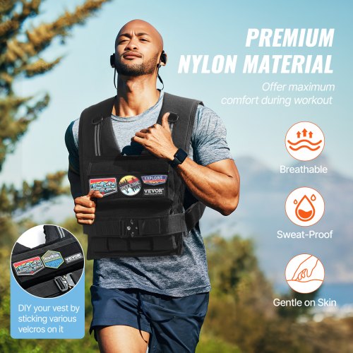 Adjustable Weighted Vest 35lb Weight Vest with Iron Weights Shoulder Pad