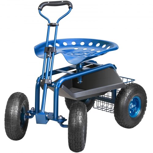 Garden Cart Rolling Workseat with Wheels Gardening Stool for Planting 360