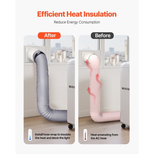 Air Conditioner Hose Cover Wrap Portable AC Hose Duct Vent Cover Sleeve