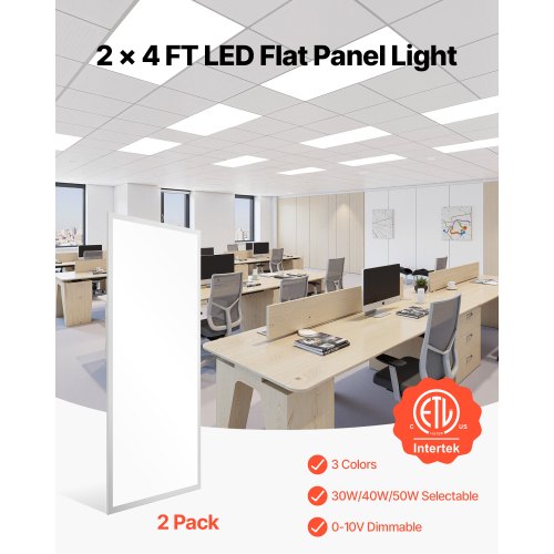 2x4 FT LED Flat Panel Light 7800 LM Flush Mount LED Drop Ceiling Lighting 1