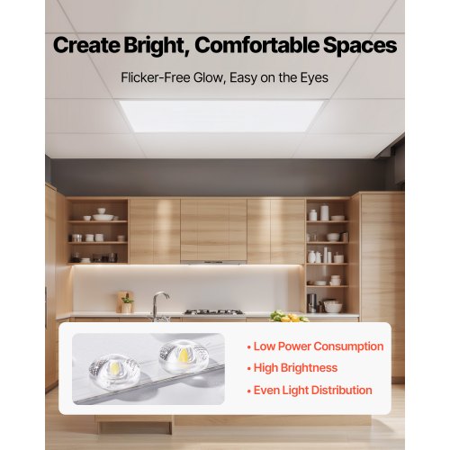 2x4 FT LED Flat Panel Light 7800 LM Flush Mount LED Drop Ceiling Lighting 1