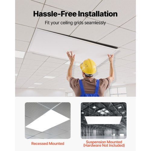 2x4 FT LED Flat Panel Light 7800 LM Flush Mount LED Drop Ceiling Lighting 1