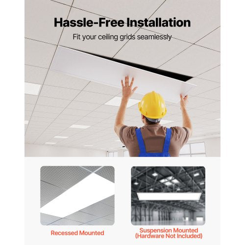 1x4 FT LED Flat Panel Light 5700 LM Flush Mount LED Drop Ceiling Lighting
