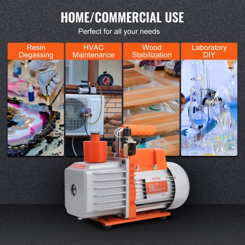 12 HP 2 Stage Rotary Vane Vacuum Pump 7 CFM 120V Air Conditioning Vacuum