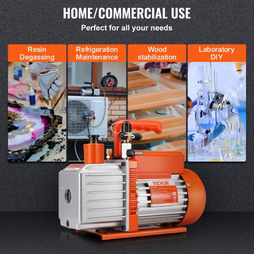 12 HP 2 Stage Rotary Vane Vacuum Pump 5 CFM 115V Air Conditioning Vacuum