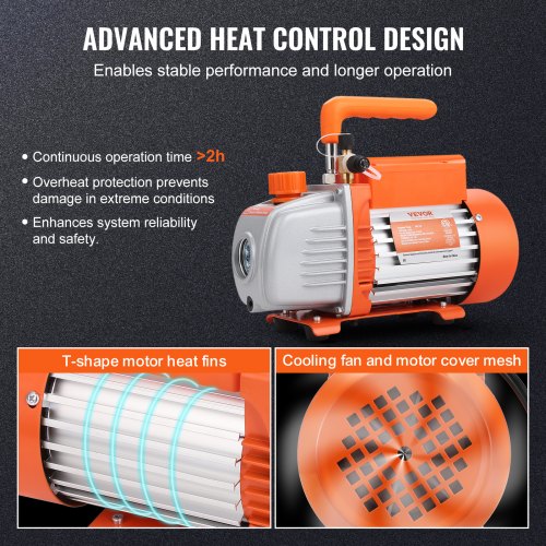 15 HP Single Stage Vacuum Pump 35 CFM 120V AC Air Conditioning