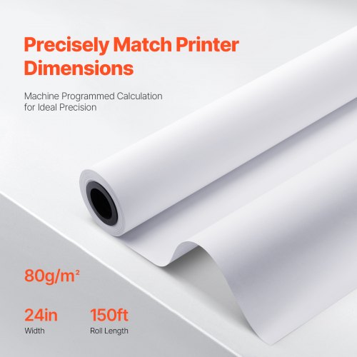 Wide Format Paper 24 in x 150 ft Plotter Paper 4 Rolls CAD Bond Rolls with 2