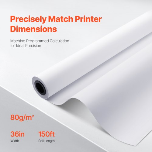 Wide Format Paper 36 in x 150 ft Plotter Paper 4 Rolls CAD Bond Rolls with 2