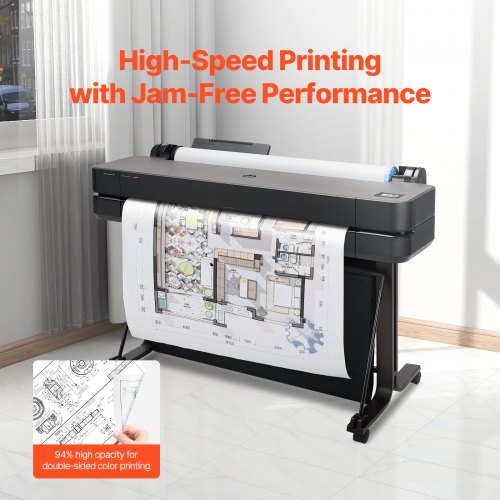 Wide Format Paper 24 in x 500 ft Plotter Paper 2 Rolls CAD Bond Rolls with 3