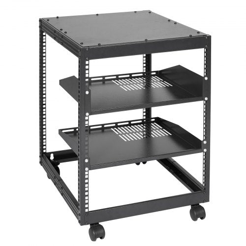 12U Open Frame Server Rack 2340 in Adjustable Depth Free Standing or Wall