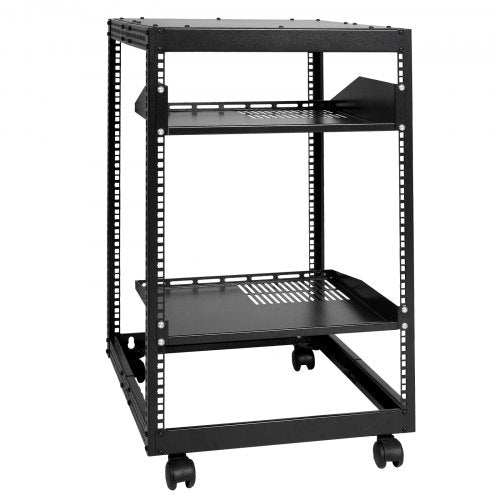 15U Open Frame Server Rack 2340 in Adjustable Depth Free Standing or Wall