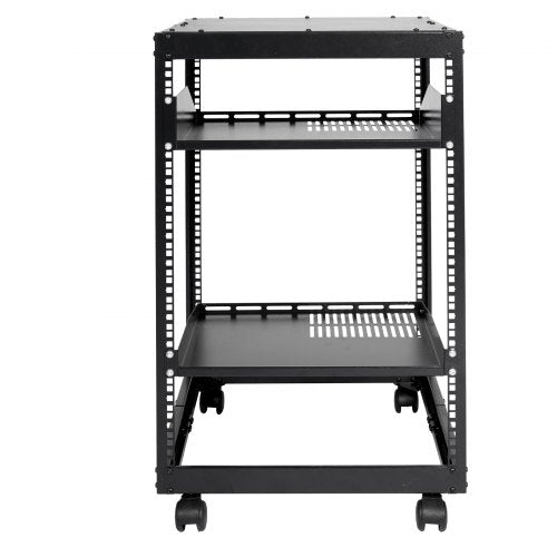 15U Open Frame Server Rack 2340 in Adjustable Depth Free Standing or Wall