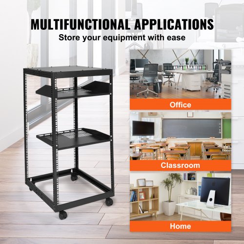 20U Open Frame Server Rack 2340 in Adjustable Depth Free Standing or Wall