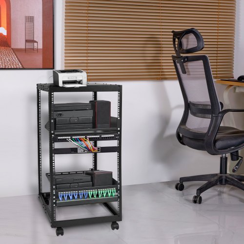 20U Open Frame Server Rack 2340 in Adjustable Depth Free Standing or Wall