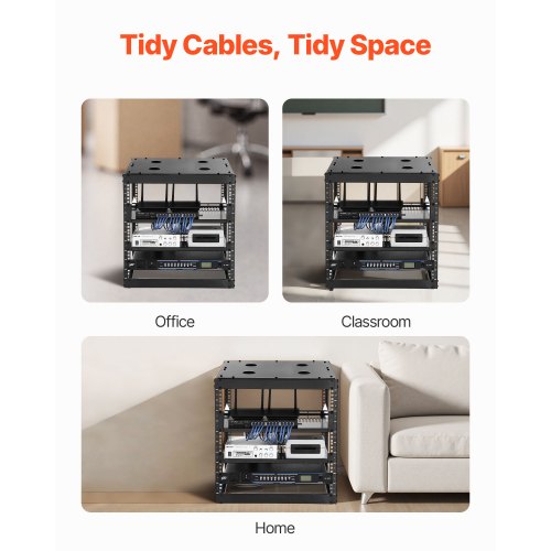 10U Open Frame Network Rack 23 in Depth Wall Mounted or Floor Standing