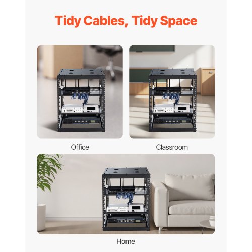 12U Open Frame Network Rack 23 in Depth Wall Mounted or Floor Standing