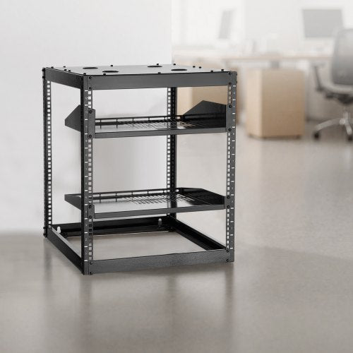 12U Open Frame Network Rack 23 in Depth Wall Mounted or Floor Standing