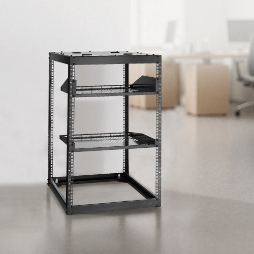 16U Open Frame Network Rack 23 in Depth Wall Mounted or Floor Standing
