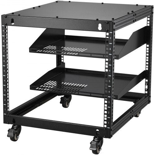 9U Open Frame Server Rack 2340 Adjustable Depth Free Standing or Wall