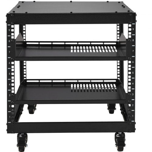 9U Open Frame Server Rack 2340 Adjustable Depth Free Standing or Wall