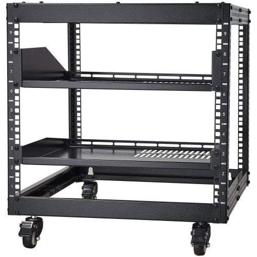 9U Open Frame Server Rack 2340 Adjustable Depth Free Standing or Wall