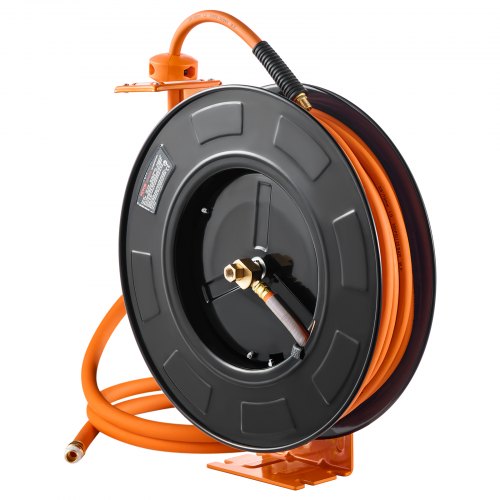 Retractable Air Hose Reel 3/8 IN x 100FT Rubber Air Hose Max 300PSI Air