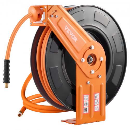 Retractable Air Hose Reel 3/8 IN x 100FT Rubber Air Hose Max 300PSI Air