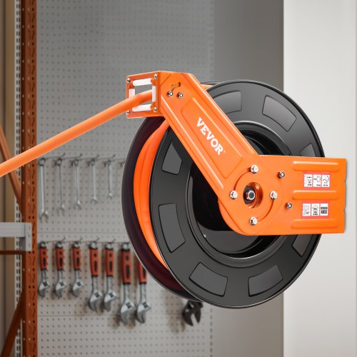 Retractable Air Hose Reel 1/2 IN x 50 FT Hybrid Air Hose Reel Max 300 PSI