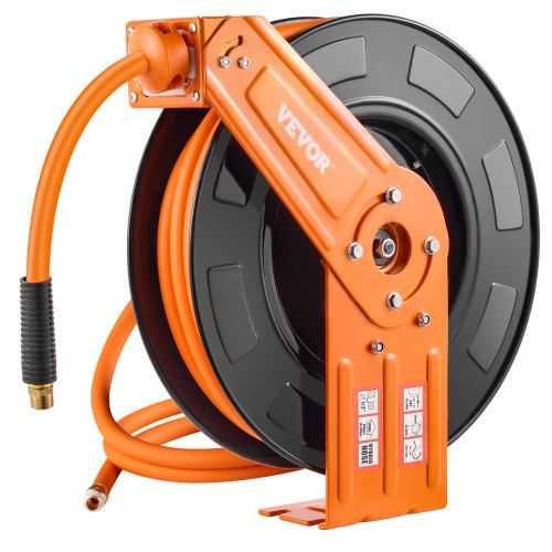 Retractable Air Hose Reel 1/2 IN x 50 FT Hybrid Air Hose Reel Max 300 PSI
