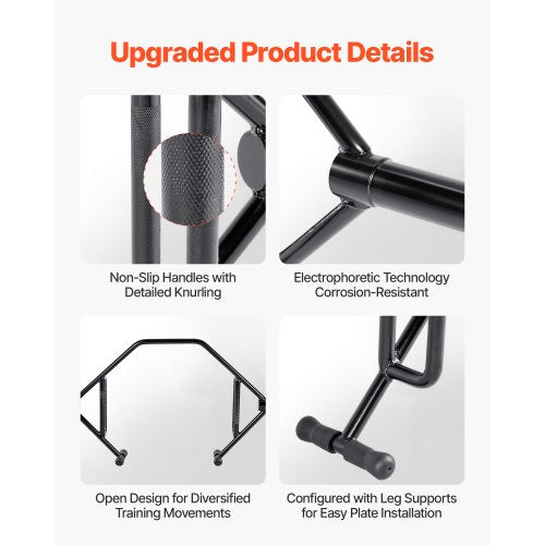 Trap Bar Hex Bar OpenEnded Frame Hex Barbell 2Inch 800 LBS Capacity