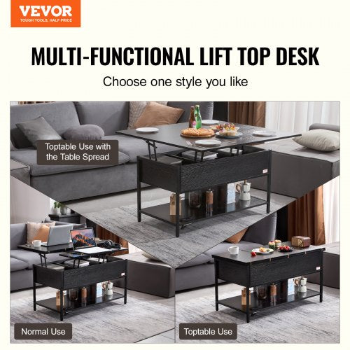 Lift Top Coffee Table 39.4 in Rectangle Coffee Table with Extra Storage
