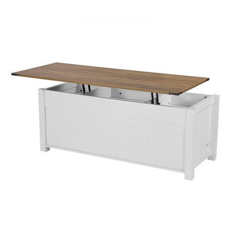 47.2 in Farmhouse Lift Top Coffee Table Rustic Center Table with Barn Door