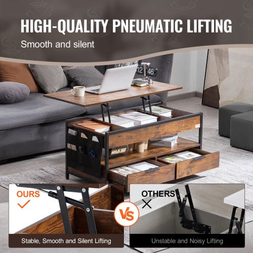 Lift Top Coffee Table 39.4 in Rectangle Coffee Table with Extra Storage