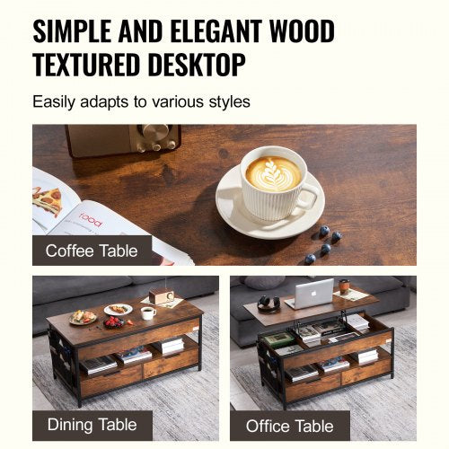 Lift Top Coffee Table 39.4 in Rectangle Coffee Table with Extra Storage