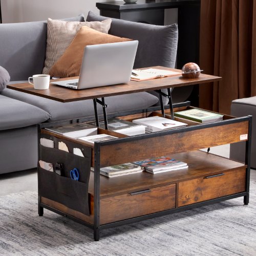Lift Top Coffee Table 39.4 in Rectangle Coffee Table with Extra Storage
