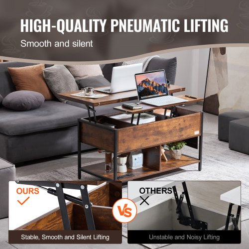 Lift Top Coffee Table 39.4 in Rectangle Coffee Table with Extra Storage