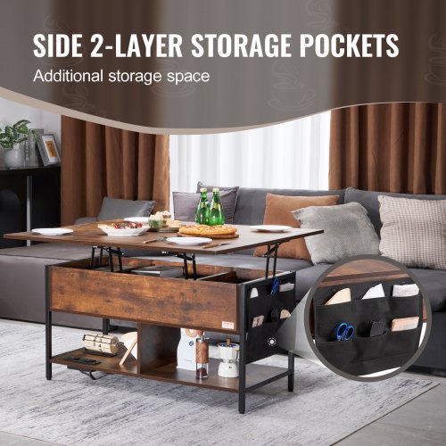 Lift Top Coffee Table 39.4 in Rectangle Coffee Table with Extra Storage