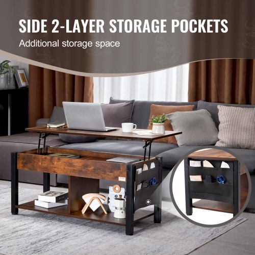Lift Top Coffee Table 41.7 in Rectangle Coffee Table with Extra Storage