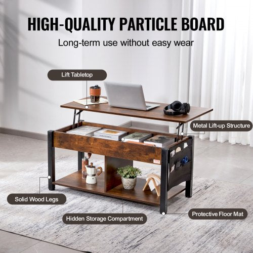 Lift Top Coffee Table 41.7 in Rectangle Coffee Table with Extra Storage