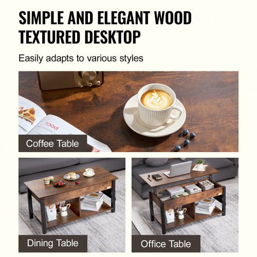 Lift Top Coffee Table 41.7 in Rectangle Coffee Table with Extra Storage