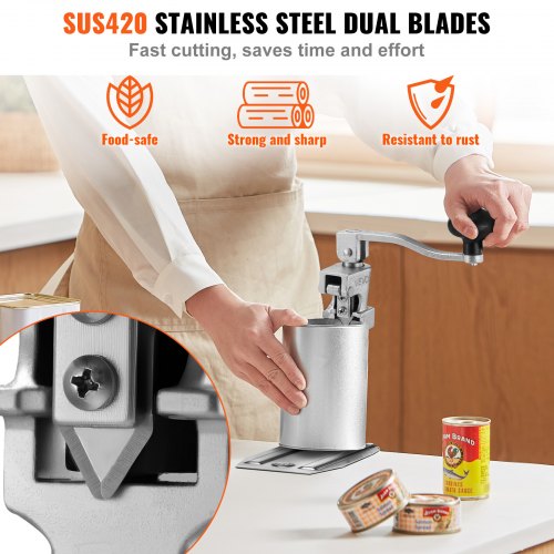 Commercial Can Opener HeavyDuty Manual Tabletop Cans Opener for Cans Up to 118