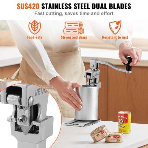 Commercial Can Opener HeavyDuty Manual Tabletop Cans Opener for Cans Up to 118 1