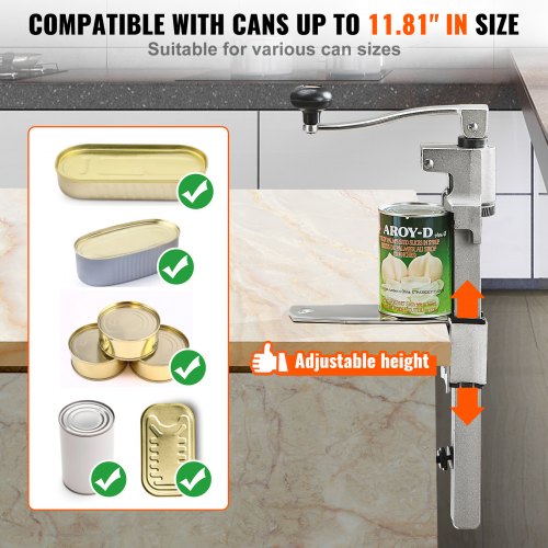 Manual Can Opener Sturdy Tabletop Can Opener for Big Cans Durable with Stand