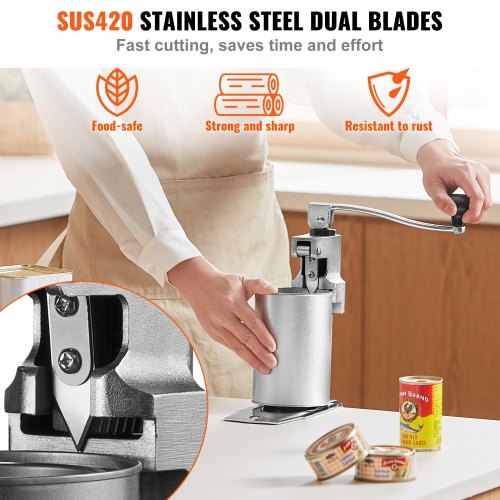 Manual Can Opener Sturdy Tabletop Can Opener for Big Cans Durable with Stand
