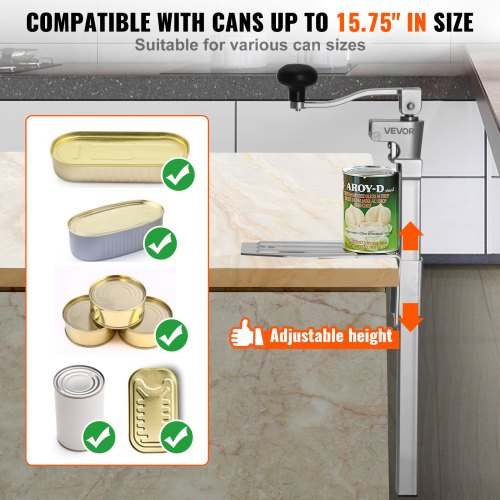 Commercial Can Opener HeavyDuty Manual Tabletop Cans Opener for Cans Up to 1575