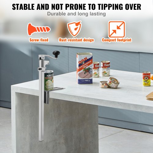 Commercial Can Opener HeavyDuty Manual Tabletop Cans Opener for Cans Up to 1575
