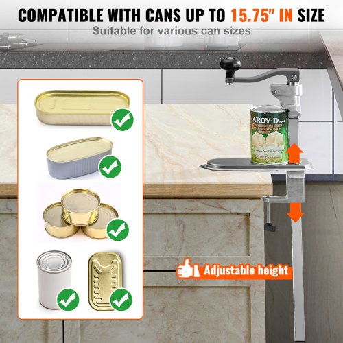 Commercial Can Opener HeavyDuty Manual Tabletop Cans Opener for Cans Up to 1575 1