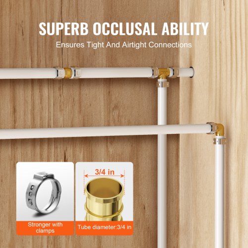 Pipe Fittings 34 45PCS 15xStraight 15xElbows 15xTees Brass Pipe